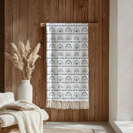 Manta Polar Boho Chic Blanket Pink & Navy Soft Gift Accent