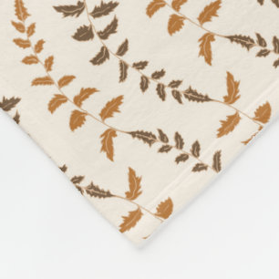 Manta Polar Boho Cream Fern Strings - patrón sin fisuras.