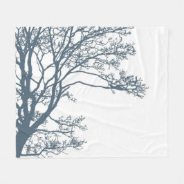 Manta Polar Boho de árbol único azul
