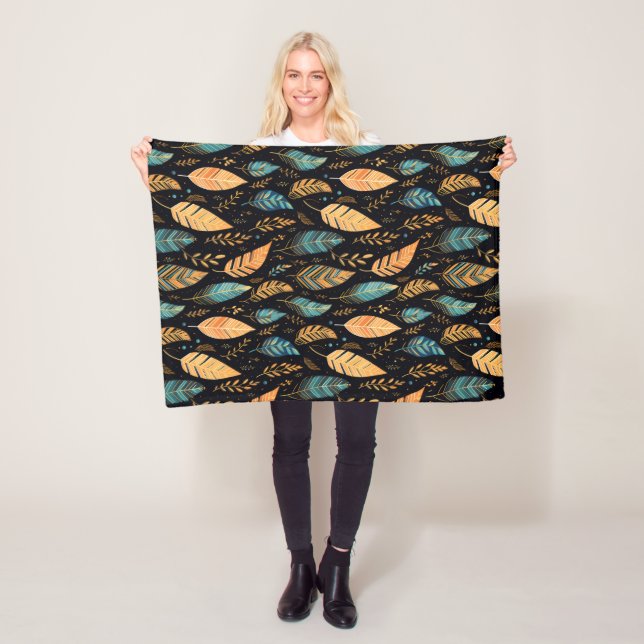 Manta Polar Boho deja verde azulado (In situ)