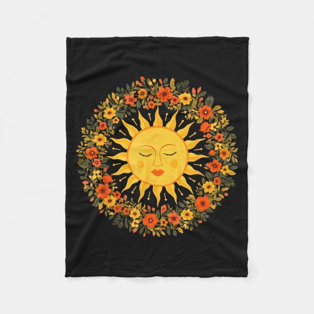 Manta Polar Boho Espiritual Sol Bonito Bohemio Celestial Hippi (Anverso)