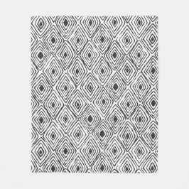 Manta Polar Boho Ethnic Fleece Blanket - Blanco y negro