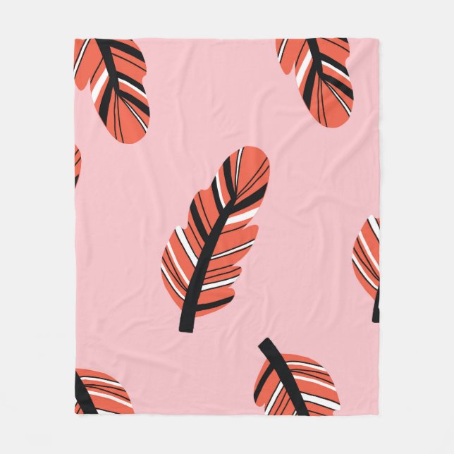 Manta Polar Boho Feathers: Vintage Repeat. (Anverso)