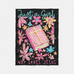 Manta Polar Boho Flor Sólo un Chica que ama a Jesús Religioso