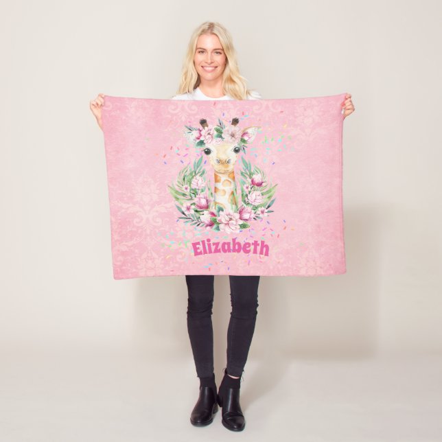 Manta Polar Boho Giraffe Flores Nombradas Chicas, regalos para (In situ)