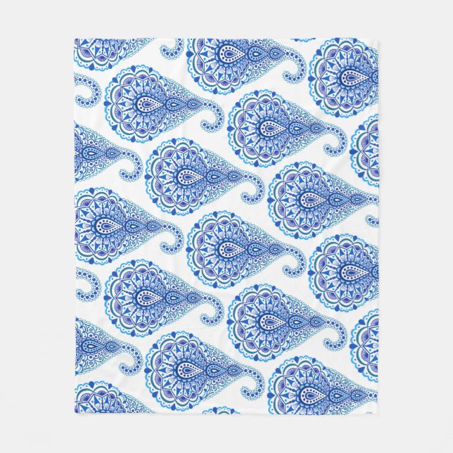 Manta Polar Boho Moda Paisley Seamless Oriental (Anverso)