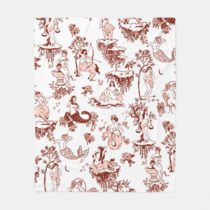 Manta Polar Boho Moda Zodiac Rótulo Toile Patrón Astrología Re