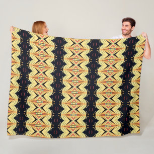 Manta Polar Boho naranja amarillo