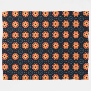 Manta Polar Boho naranja floral Moderno