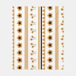 Manta Polar Boho Naranja Verano Botánico Tropical Floral