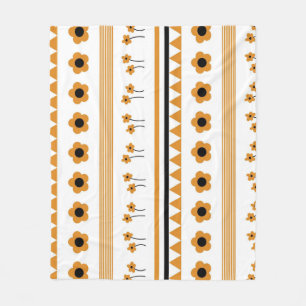 Manta Polar Boho Naranja Verano Botánico Tropical Floral