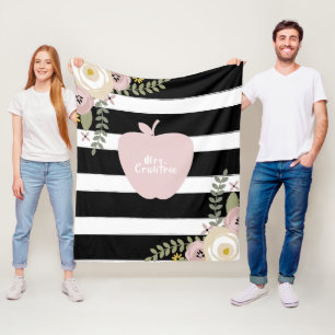 Manta Polar Boho raya al profesor rosado floral polvoriento de