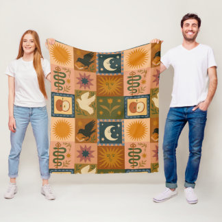 Manta Polar Boho Retro Celestial Sun Moon
