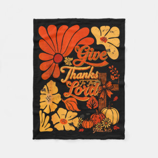 Manta Polar Boho Retro Christian Fall Pumpkin Give Thanks To T