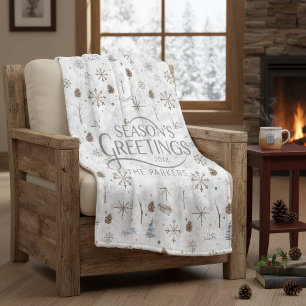 Manta Polar Boho Twigs & Pinecone Navidades ID986