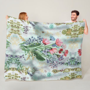 Manta Polar Boho Watercolor Blanket - Dreamy Pastel Throw