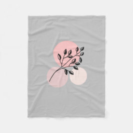 Manta Polar Boho Zen Botánico En Círculos Rosa Y Lilac