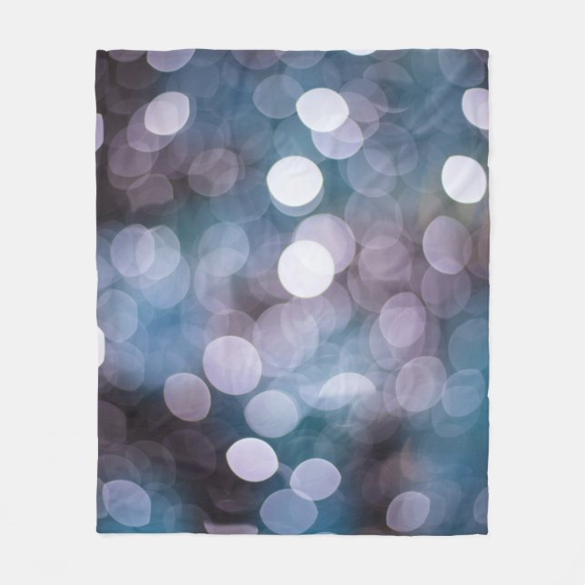 Manta Polar Bokeh gris azul, fondo abstracto. (Anverso)