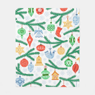 Manta Polar Bolas de árbol de Navidad vintage, decoraciones si
