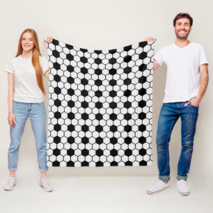 Manta Polar Bolas de fútbol Personalizado blanco y negro