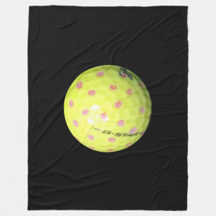 Manta Polar Bolas De Golf Amarillas En Negro,