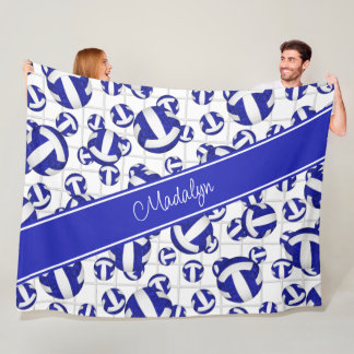Manta Polar bolas de voleibol azul blanco con acento neto