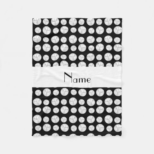 Manta Polar Bolas negras conocidas personalizadas del voleibol (Anverso)