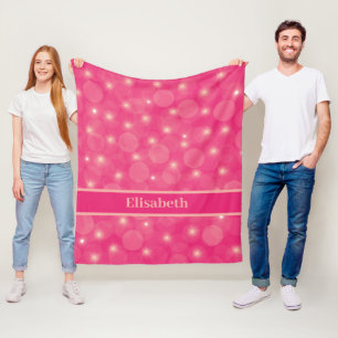 Manta Polar bolas rosas y estrellas personalisiere