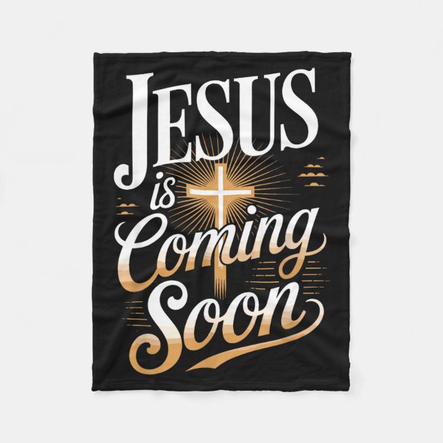 Manta Polar Bold Jesus Is Coming Soon Christian Apparel  (Anverso)