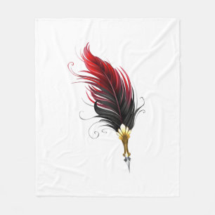 Manta Polar Bolígrafo pluma roja con plumilla dorada