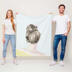 Manta Polar Bollo del nudo del top del pelo de Brown