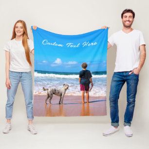 Manta Polar Bolsa de la foto de su Mascota con texto Personali