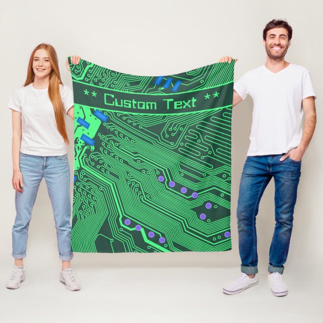 Manta Polar Bolsa de la placa del circuito verde con texto Per (In situ)