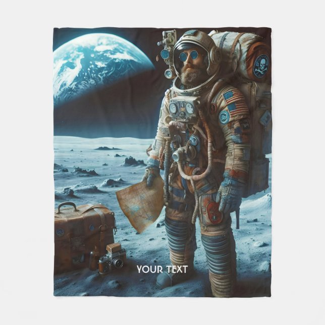 Manta Polar Bolsas de Astronauta Cute Moon Fantasy (Anverso)
