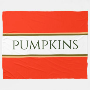 Manta Polar BOMBA Naranja Otoño Brillante Rayas Blancas Marron