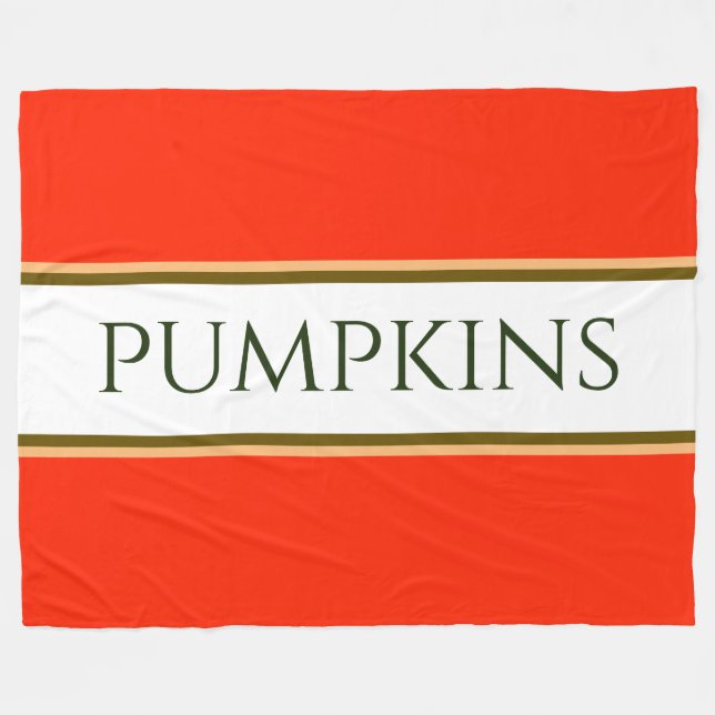 Manta Polar BOMBA Naranja Otoño Brillante Rayas Blancas Marron (Frente (Horizontal))