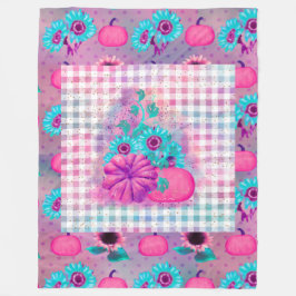 MANTA POLAR BOMBAS DE COLOR ROSA LUMINOSA Y FLORES DE AQUA