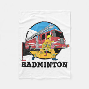 Manta Polar Bombero jugando bádminton Bombero Lucha contra inc