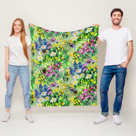 Manta Polar BOMBERO Y flores