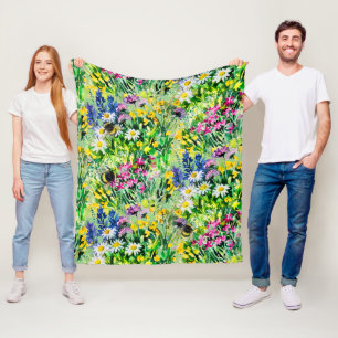 Manta Polar BOMBERO Y flores