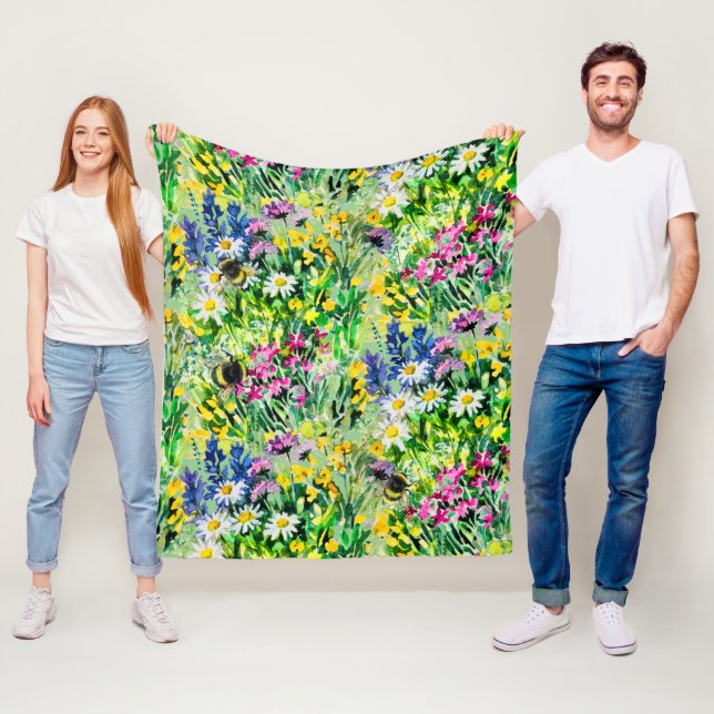 Manta Polar BOMBERO Y flores (In situ)