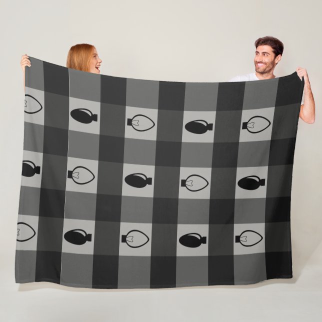 Manta Polar Bombillas de Navidades de ornamentos de búfalo (In situ)