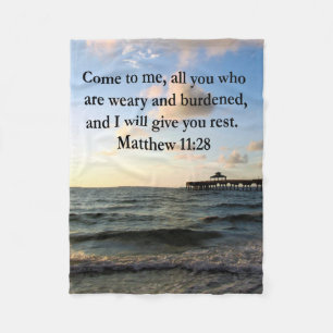 MANTA POLAR BONITA MATTHEW 11:28 SCRIPTURA VERSE