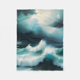 Manta Polar Bonita pintura al océano azul