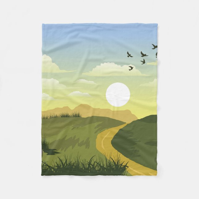 Manta Polar Bonita puesta de sol (Anverso)