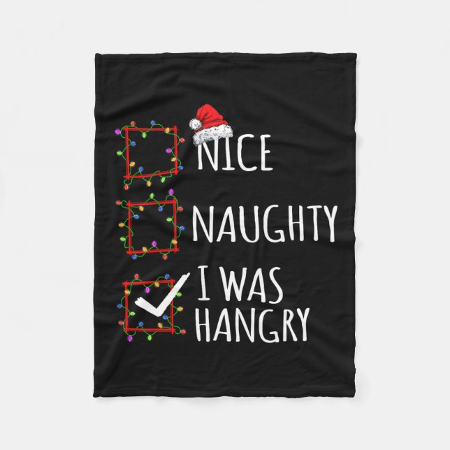 Manta Polar Bonita traviesa, fui Navidades Hangry List Santa C (Anverso)