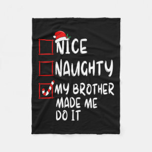 Manta Polar Bonita traviesa mi hermano me hizo hacerlo Navidad