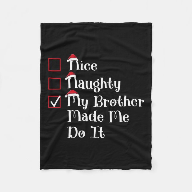 Manta Polar Bonita traviesa mi hermano me hizo Navidades amabl (Anverso)