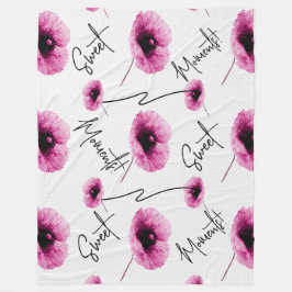 Manta Polar Bonita y grande cubierta floral rosa