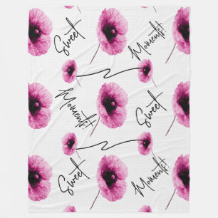 Manta Polar Bonita y grande cubierta floral rosa